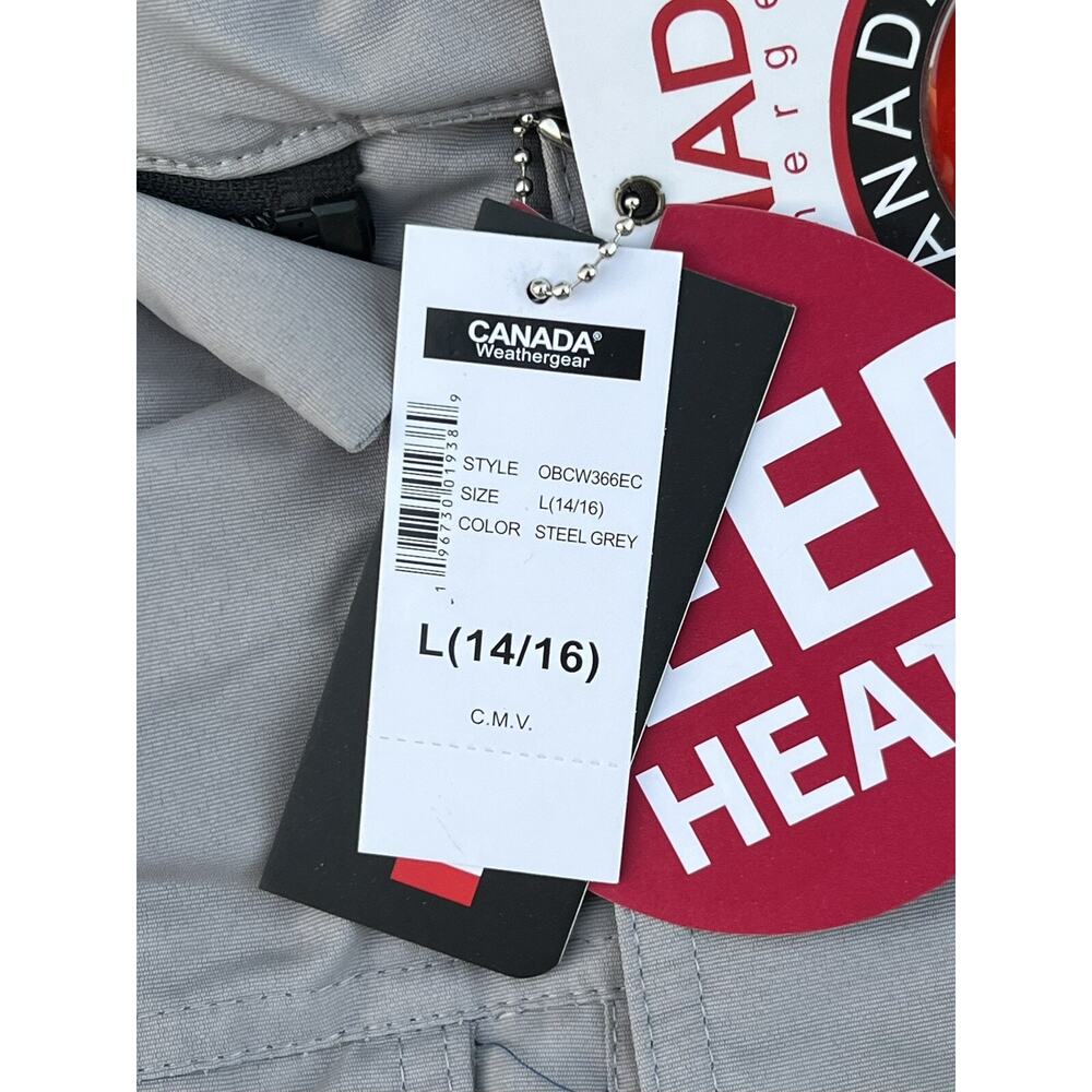 Canada Parka Jacket Weather Gear Waterproof Grey Boys Size Large 14-16 Brand New - Picture 3 of 14